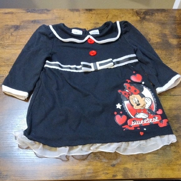 Disney Other - Disney Black and Red Girl Dress with Minnie Mouse